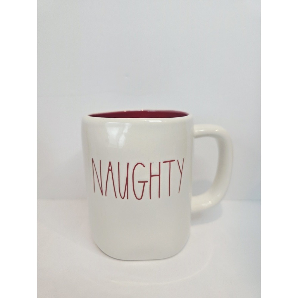 Rae Dunn Naughty Nice Mug Red Interior Artisan Collection Magenta Christmas mug